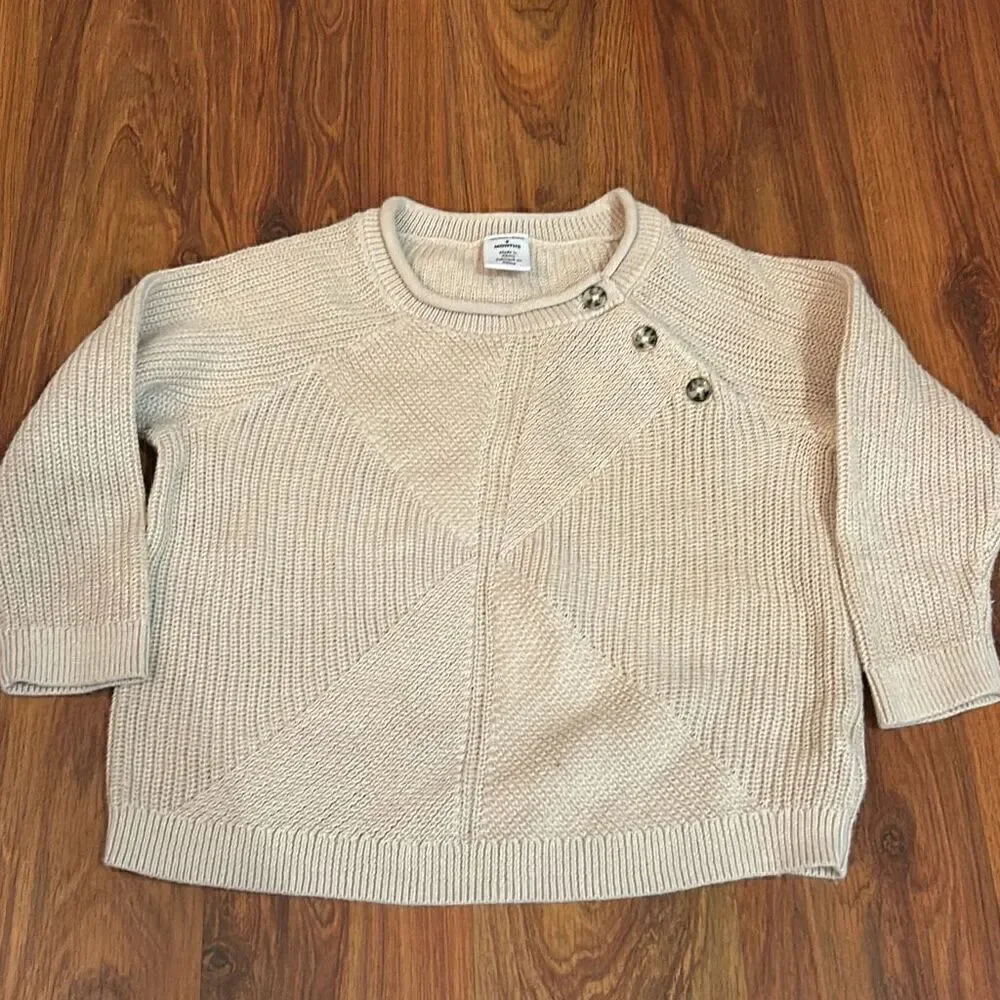 Nordstrom beige sweater with side button detail nine months